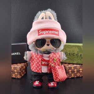 Fits Labubu Clothes Pink And Red